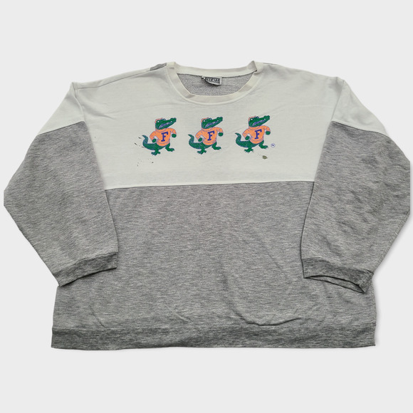 90s Florida Gators Womens XXL Crewneck 3/4 Sleeve Sweater Painted Splattered - Picture 1 of 13